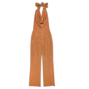 NWT Peppermayo Villa Vera Jumpsuit Tangerine Lurex 90s Y2k Indie Sleaze Glam 2